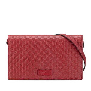 Gucci Guccissima Shoulder Bag Red Leather